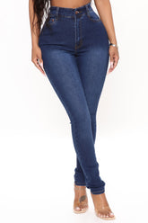 Marilyn High Waisted Skinny Jeans - Dark Wash Ins Street